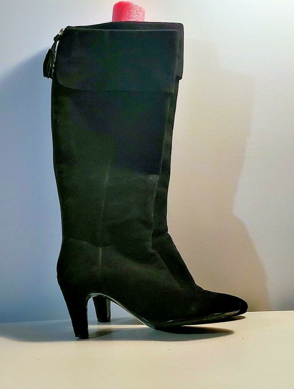 Bandolino Black Over-the-Knee Suede Boots with Tassel